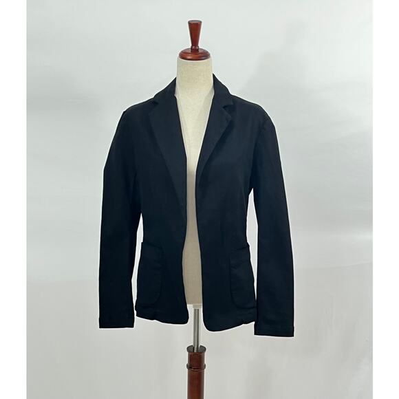 FRANK & EILEEN L Large Black Performance Denim Jet Black Dublin Jacket Blazer - Picture 7 of 15